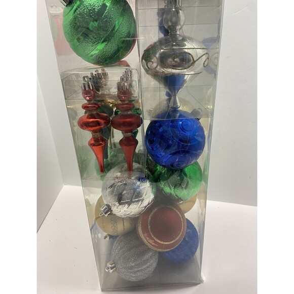 Holiday Home 60 Count Shatterproof Ornaments In Acetate Gift Box Multi Color - Picture 3 of 6